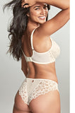 Allure Lace Brief Ivory - Medium Coverage Cotton Gusset