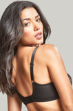 Panache Allure full cup underwire bra in black lace, featuring delicate floral detailing and adjustable straps.