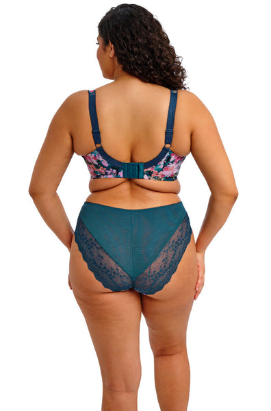 Elomi Lucie Underwire Plunge Bra - Teal Floral Print (F-J Cup)