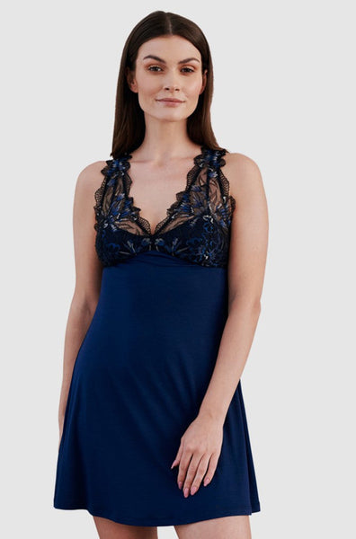 Lace Nightie (Marine Blue) Available in size S only