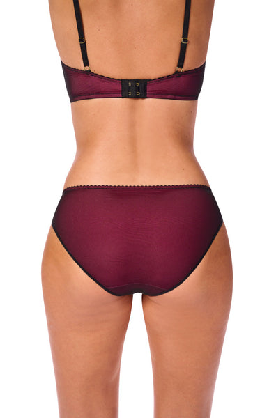 Black and pink bikini brief by Amoena, size 12, featuring a feminine design