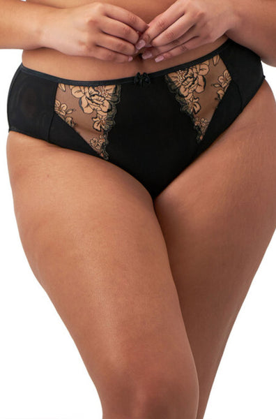 Almond high leg brief underwear from Elomi, available in sizes S-XL