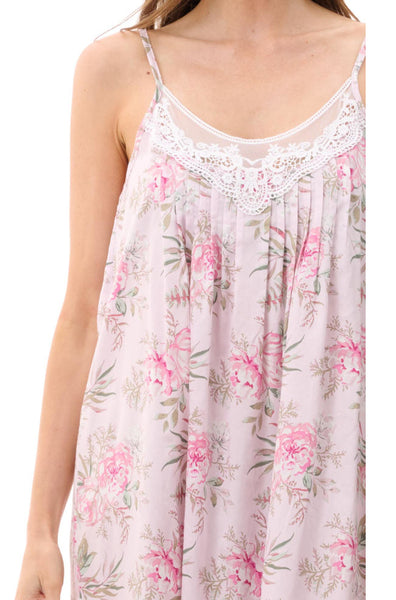 Lauren Mid Length Cotton Chemise (Pink)