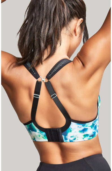 Panache UW Sports Bra in Digital Bloom, featuring a supportive design for larger cup sizes, available in DD cup.