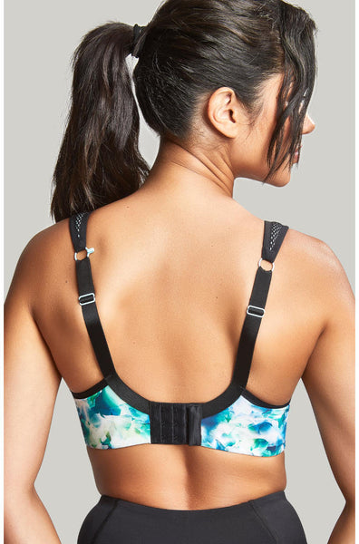 Panache UW Sports Bra in Digital Bloom, designed for larger cup sizes, featuring a supportive and stylish design.