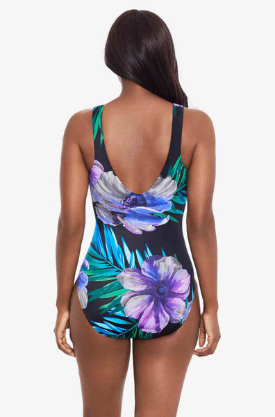 Flora Aura One Piece Swimsuit (Black Multi) Available in size 14 only