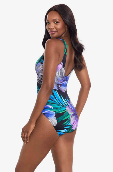 Flora Aura One Piece Swimsuit (Black Multi) Available in size 14 only
