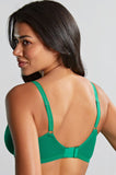 Emerald leopard print plunge bra by Panache, featuring supportive design for larger cup sizes.