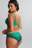 Emerald leopard print plunge bra by Panache, available in larger cup sizes D