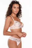 Lingadore Art G-String Shell - Exquisite Lace Detail Rose Gold Available in size XL only