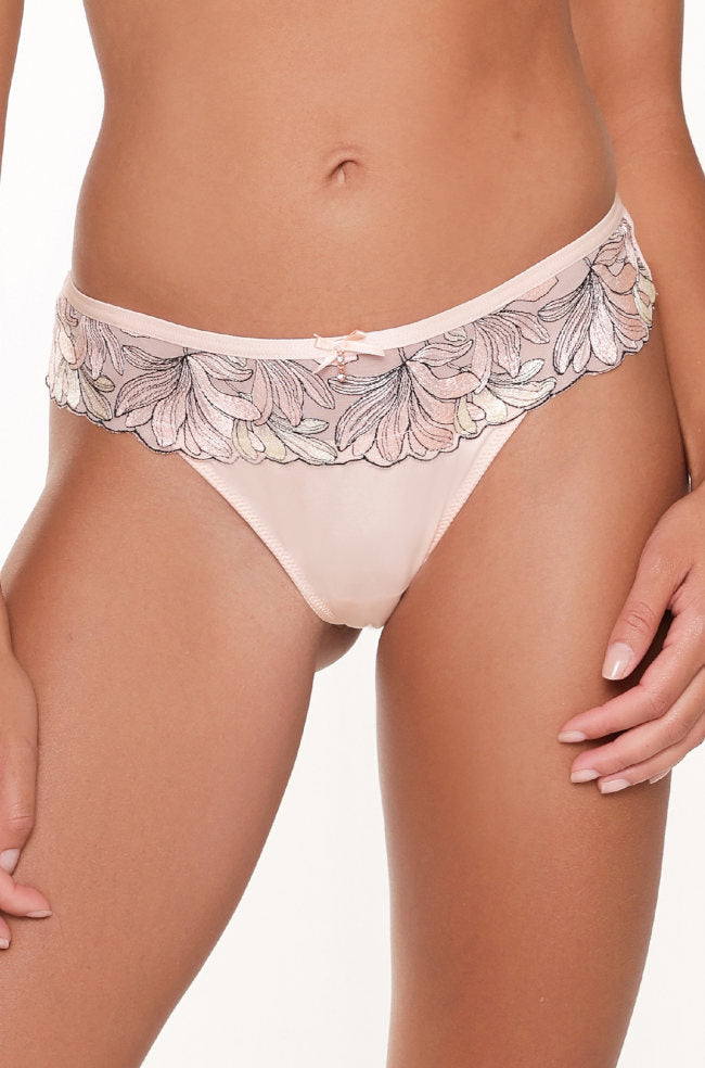 Lingadore Art G-String Shell - Exquisite Lace Detail Rose Gold Available in size XL only