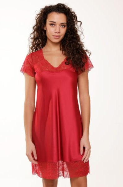 Lingadore Anna Chemise - Cerise Pink Lace Sleepwear