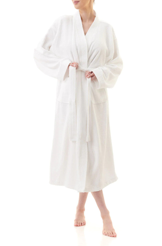Towelling Dressing Gown (White) Available in M and XL only