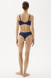 Allure Chantilly Lace Brazilian Brief Blue - Semi Sheer Eyelash Trim