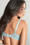 Blue Ash Rose lace underwire plunge bra with adjustable straps and bead detailing by Panache