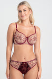 Samanta Adelina Embroidered Push Up Bra Ruby Velvet UW