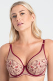 Samanta Adelina Embroidered Push Up Bra Ruby Velvet UW