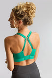 Green adjustable sports bra from Panache with wide straps and strong athletic support