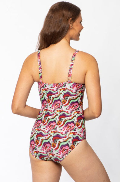 Psychedelic One Piece Swimsuit (Wave) Available in size 16 only