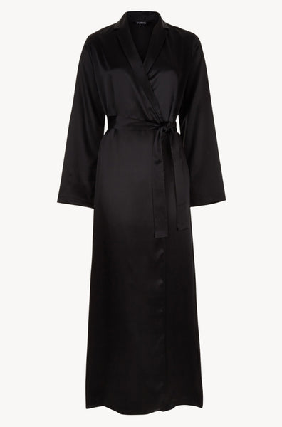 Beck Long Satin Robe (Black) Available in size S only
