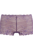 Embrace Lace Boyshort Grape - Floral Stretch Lace Brief