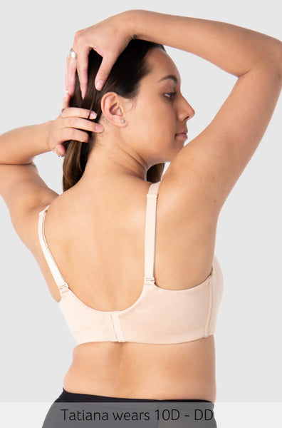 Leakproof Wirefree Nursing Bra - Bamboo Lace T-Shirt Bra (Frappe)