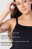 Hot Milk Embrace Lace Leakproof Bamboo Camisole - Black