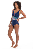 Ravenna V-Neck One Piece (Navy) Available in size 18 only