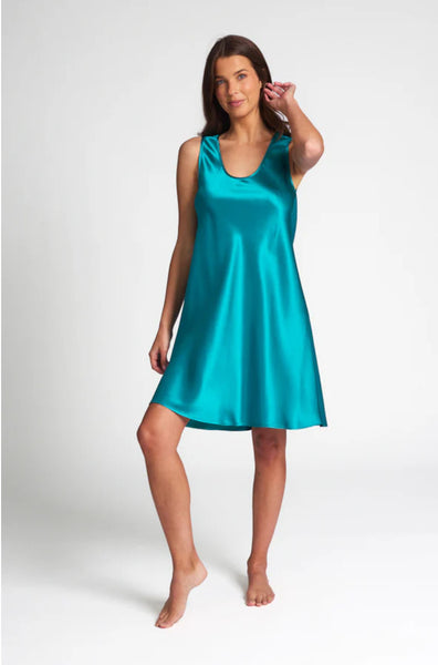 Smooth Premium Silk Nightie (Peacock) Available in size 10 only
