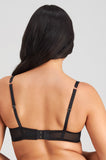 Pleasure State black contour plunge bra with adjustable straps and seamless design, available in DD cup sizes
