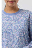 Flowerette Cotton Ski PJ Set (Denim) Available in sizes 22 and 24 only