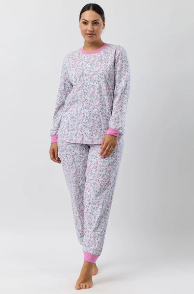 Flowerette Cotton Ski PJ Set (Pink)