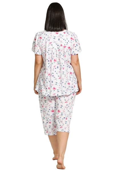 White short sleeve cotton pajama set with butterfly print, size 18 by Schrank