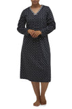 Midnight blue calf-length nightie with a comfortable fit, by SCHRANK, in soft fabric.