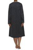 Midnight blue calf-length nightie made of soft fabric, featuring a relaxed fit and short sleeves by SCHRANK.
