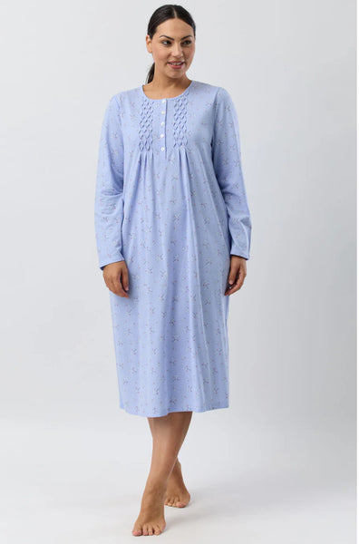 Sweetpea Mid Length Nightie (Lavender) Available in sizes 18-26 only