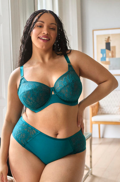 Sophia Underwired Full Cup Bra (Teal Blue)
