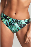 Bali Fold Palm Print Bikini Briefs - Flattering Tropical Bottom Size 8