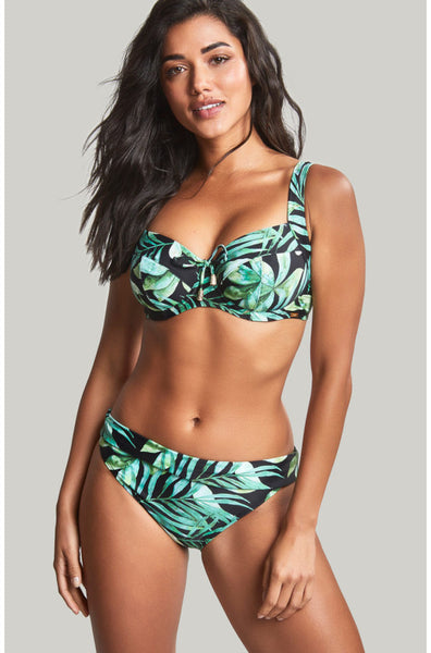 Bali Fold Palm Print Bikini Briefs - Flattering Tropical Bottom Size 8