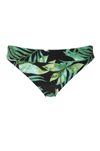 Bali Fold Palm Print Bikini Briefs - Flattering Tropical Bottom Size 8