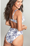 Olivia Gathered Bikini Bottoms (Capri Print)