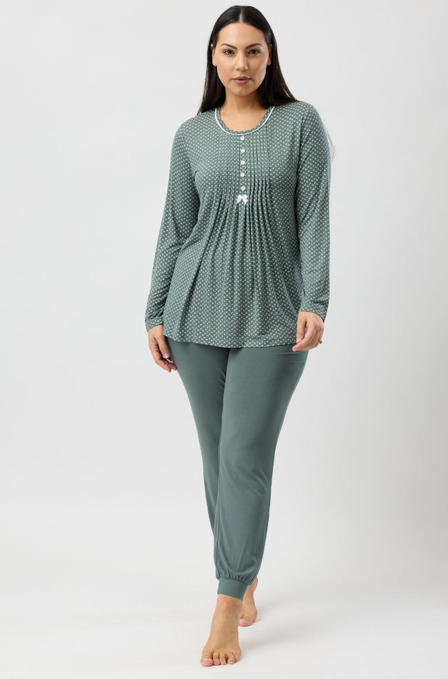 Tulip Ski PJ Set (Olive) Available in 2L only