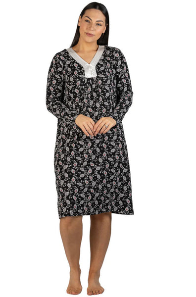 Paisley Sleep Dress (Black) Available in size M only