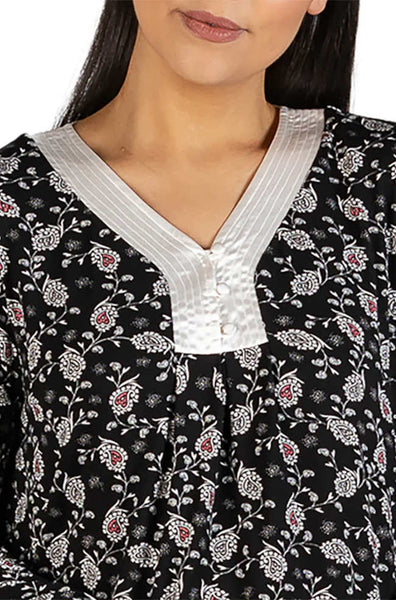 Paisley Sleep Dress (Black) Available in size M only