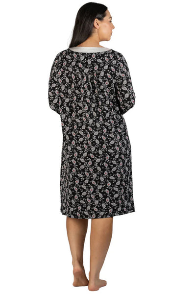 Paisley Sleep Dress (Black) Available in size M only