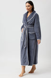 Ella Dressing Gown Slate - Soft Polyester Robe with Satin Trim XL