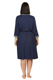 Navy lace confetti robe by YUU, featuring delicate detailing, available in sizes L, XL, and XXL