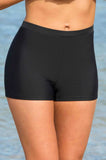 Tummy Control Boyleg Swim Pants Black - Sustainable REPREVE