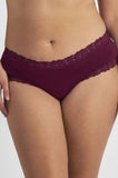JOCKEY Parisienne boyleg brief in plum color, featuring soft fabric and comfortable fit, available in multiple sizes.
