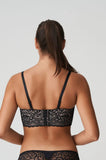 Black longline underwire bra by Primadonna with D cup support and elegant lace details